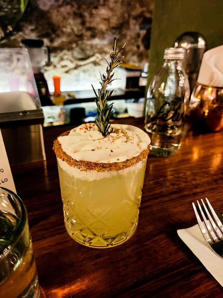 The Smoky Mezcal cocktail from Tostevere in San Miguel de Allende.